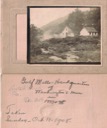 1908 Photograph showing ruins of a house in Gulph Mills, labeled "Headquarters of Washington