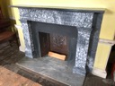 Fireplace in Selma Mansion, Norristown faced in King of Prussia Marble.