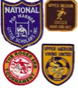 Various sports patches.