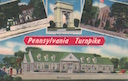 Turnpike Howard Johnsons and Valley Forge attractions postcard, c. 1950.