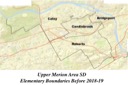 Elementary boundaries for the Upper Merion Area School District before the 2019-20 school year.