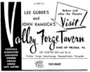 Valley Forge Tavern Ad, from a 1962 Brigadoon Valley Forge Music Fair Program.
