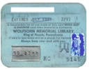 Wolfsohn Library card 1987.